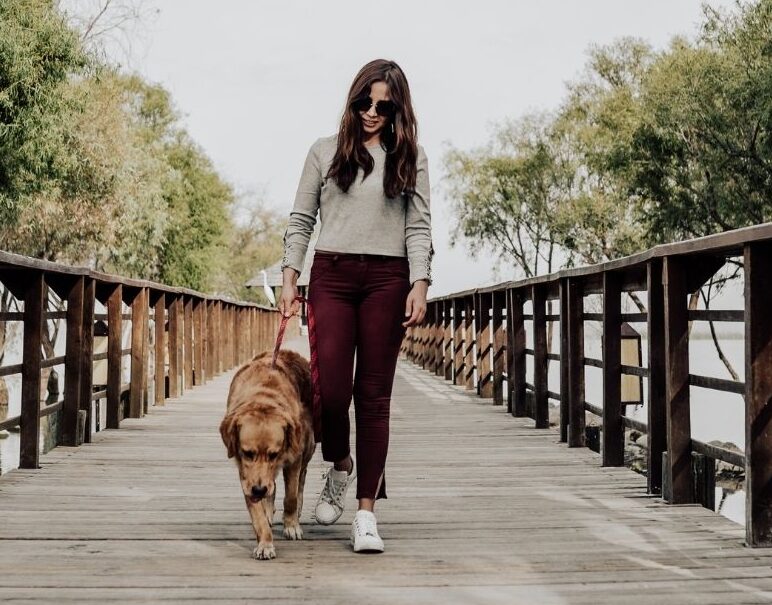 woman with dog
